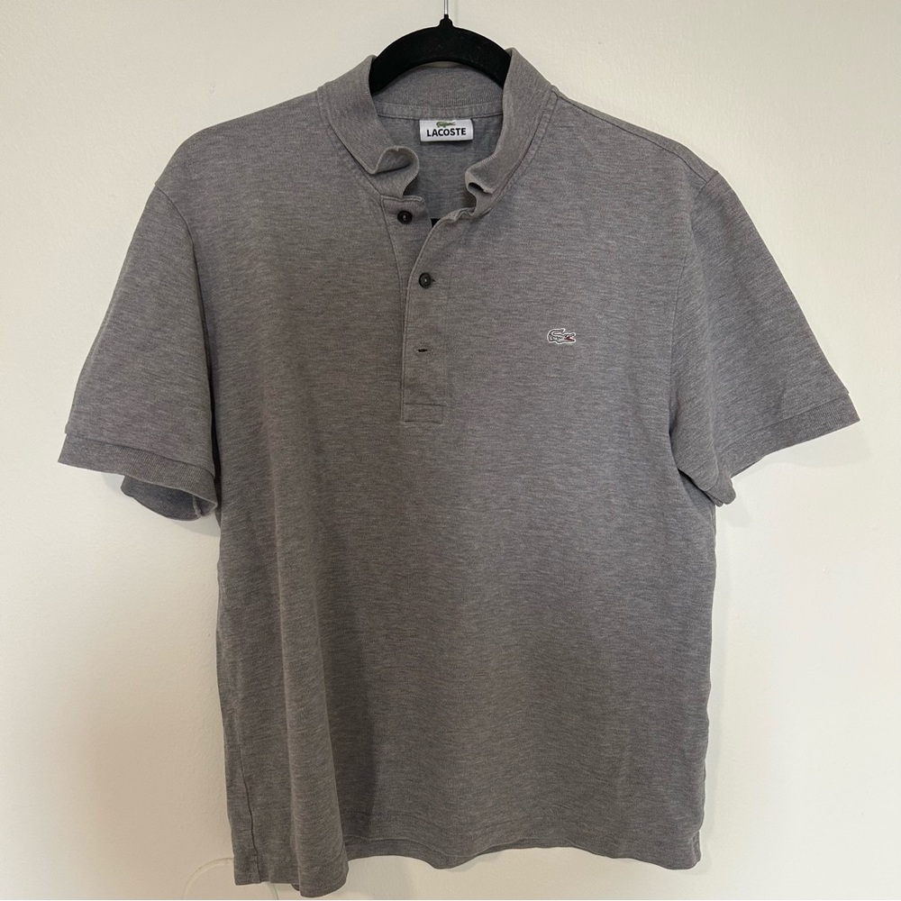 Lacoste Grey Polo Shirt- Size M